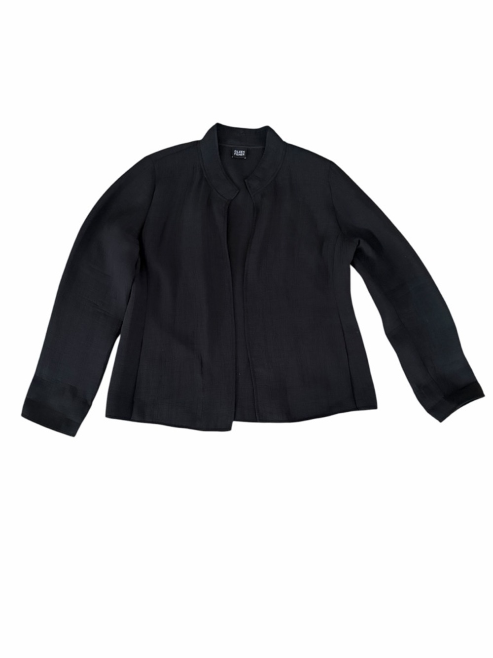 Eileen Fisher Mandarin Collar Open Front Jacket